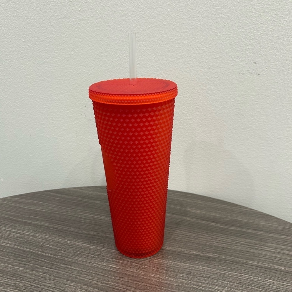 Starbucks Red Plastic Textured 2020 Studded Holiday Tumbler - Picture 2 of 5